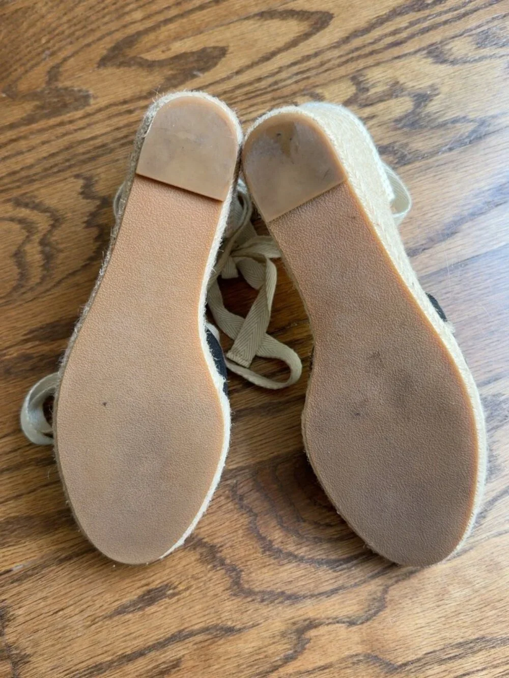 Reformation Camille Black Espadrille Wedge Heels Ankle Tie 8.5